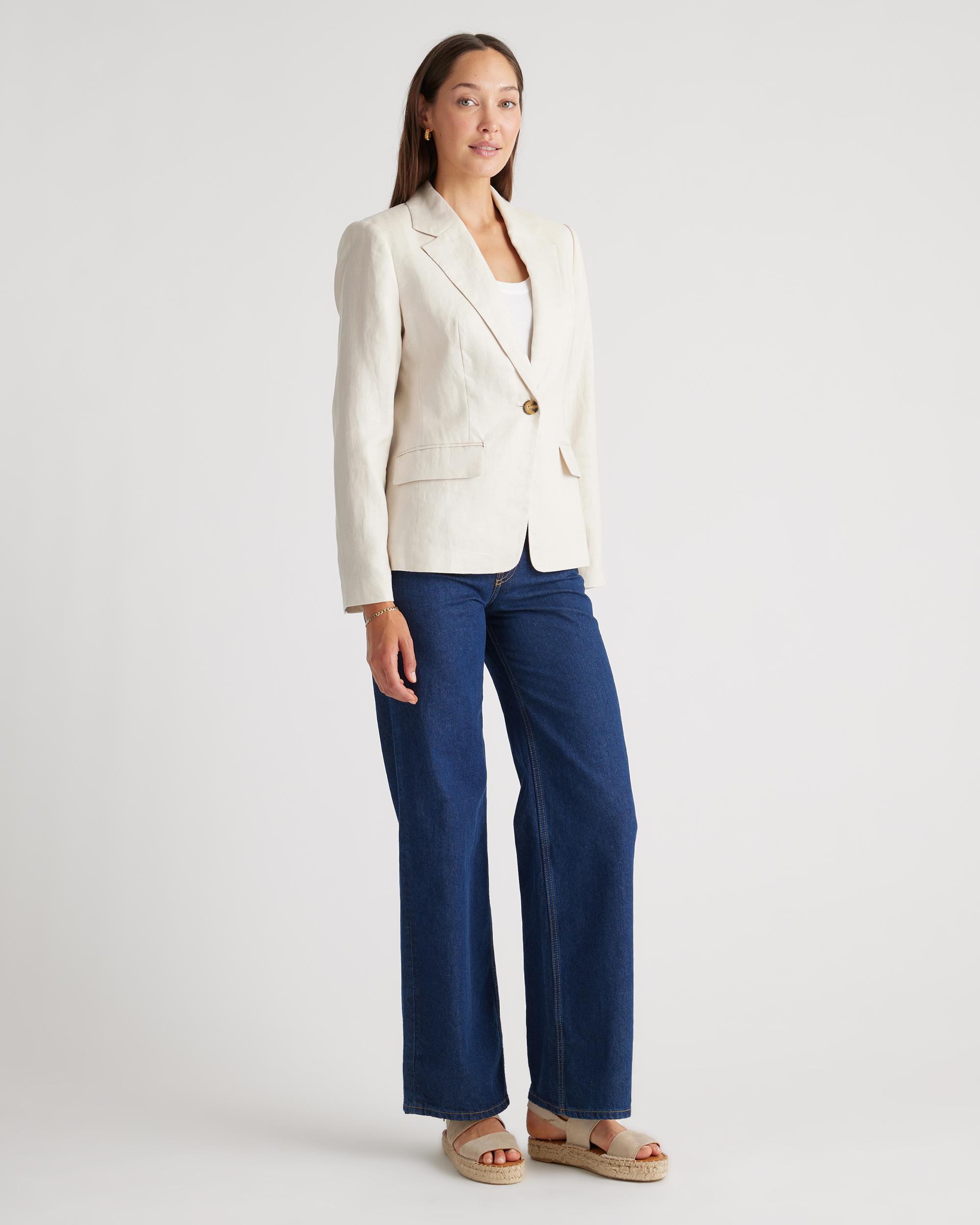 Quince | Women's 100% European Linen Structured Blazer Size XS Product Image