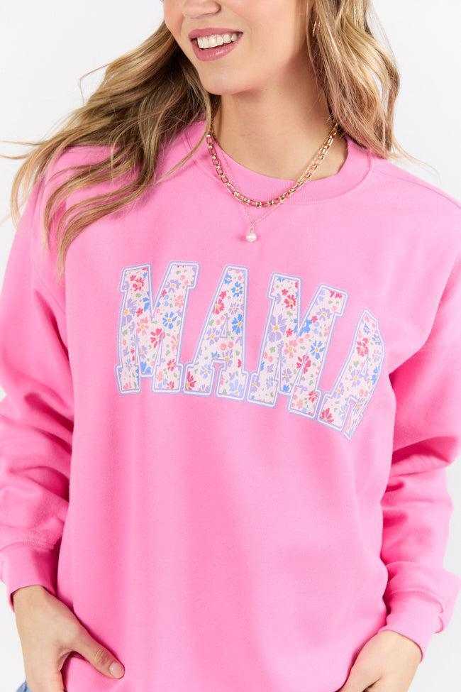 Mama Floral Pink Graphic Sweatshirt SALE Product Image