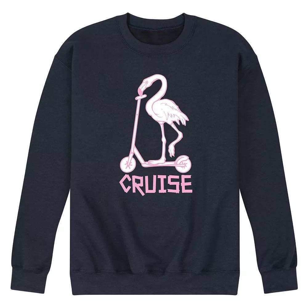 Mens Flamingo Cruise Graphic Fleece Sweatshirt Blue Product Image