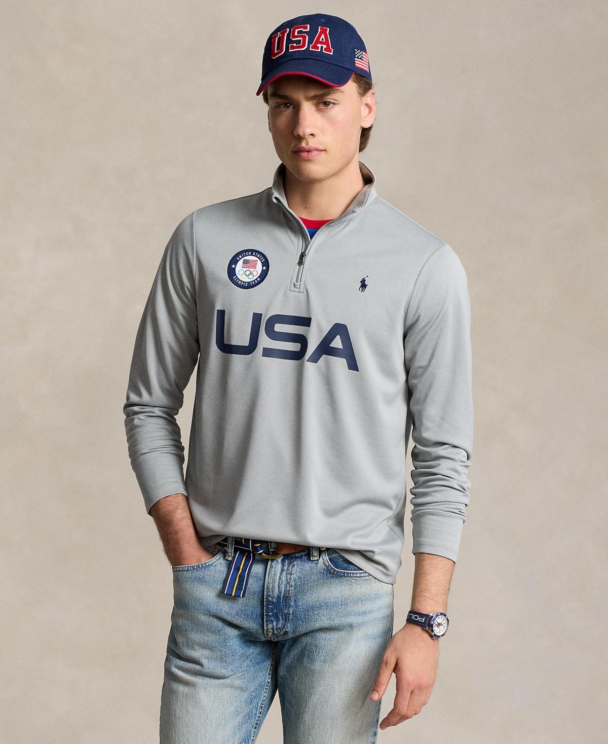 Polo Ralph Lauren Mens Team Usa Micro-Dot Mesh Quarter-Zip Product Image