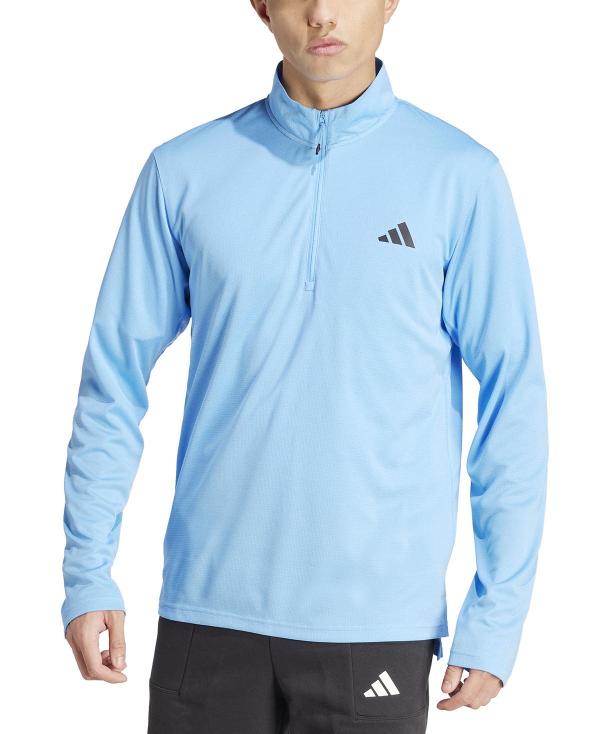 Men's adidas Train Essentials Quarter-Zip Pullover, Size: Medium, Medium Gray Grey Product Image