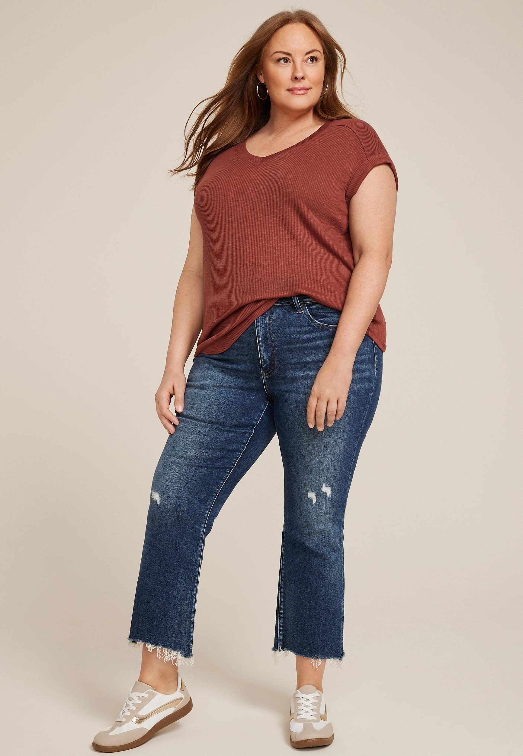 Maurices 4X Plus Size Womens 24/7 Berkley V Neck Tee Product Image