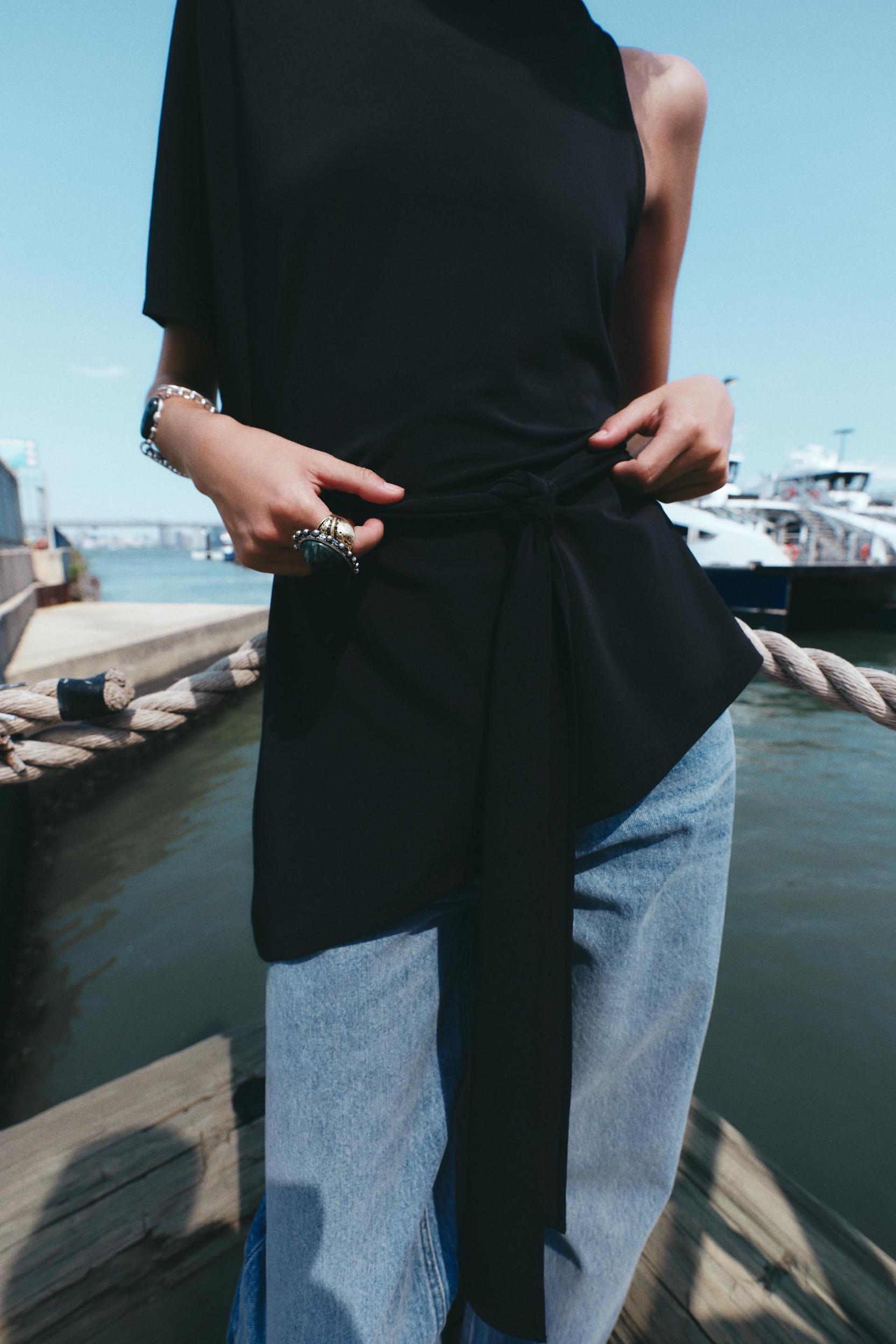 ASYMMETRICAL BELTED TOP Product Image
