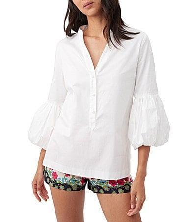 Freshwater Puff-Sleeve Organic Cotton Top Product Image