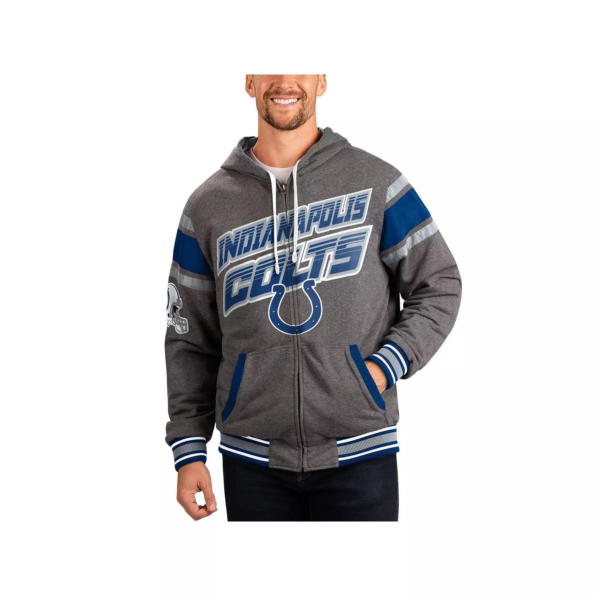 Men's G-III Sports by Carl Banks Royal/Gray New York Giants Extreme Full Back Reversible Hoodie Full-Zip Jacket, Size: 2XL, Blue Product Image