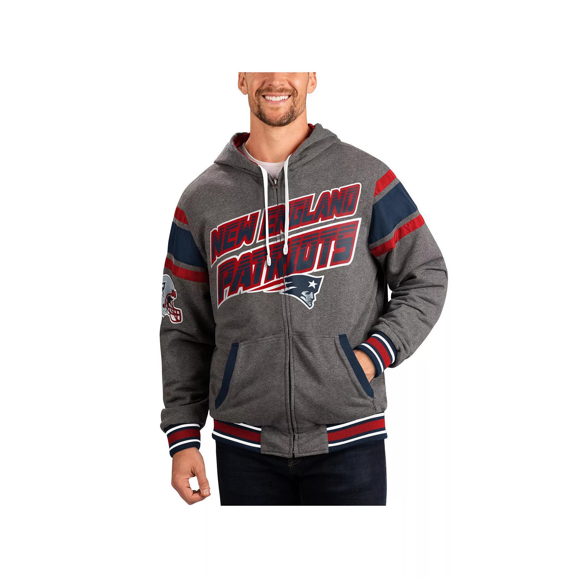 Men's G-III Sports by Carl Banks Navy/Gray Chicago Bears Extreme Full Back Reversible Hoodie Full-Zip Jacket, Size: Small, Blue Product Image