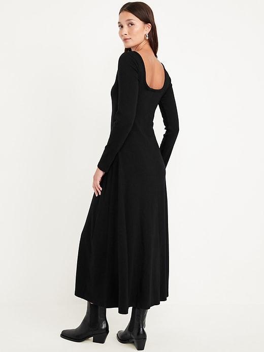 Fit &amp; Flare Ribbed Maxi Dress Product Image