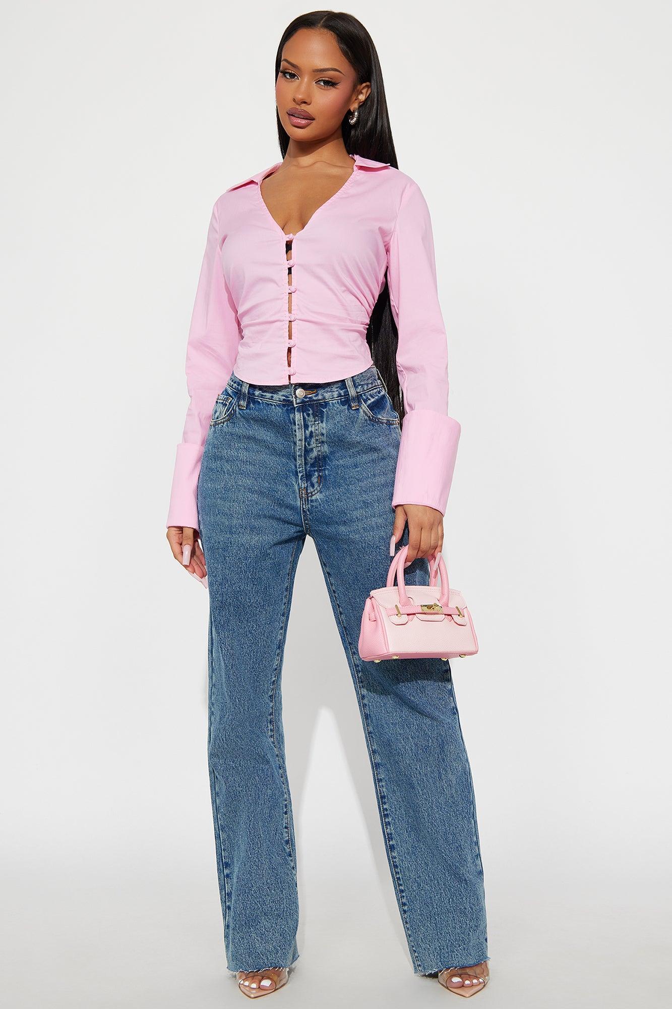 Wait On It Poplin Shirt - Pink Product Image