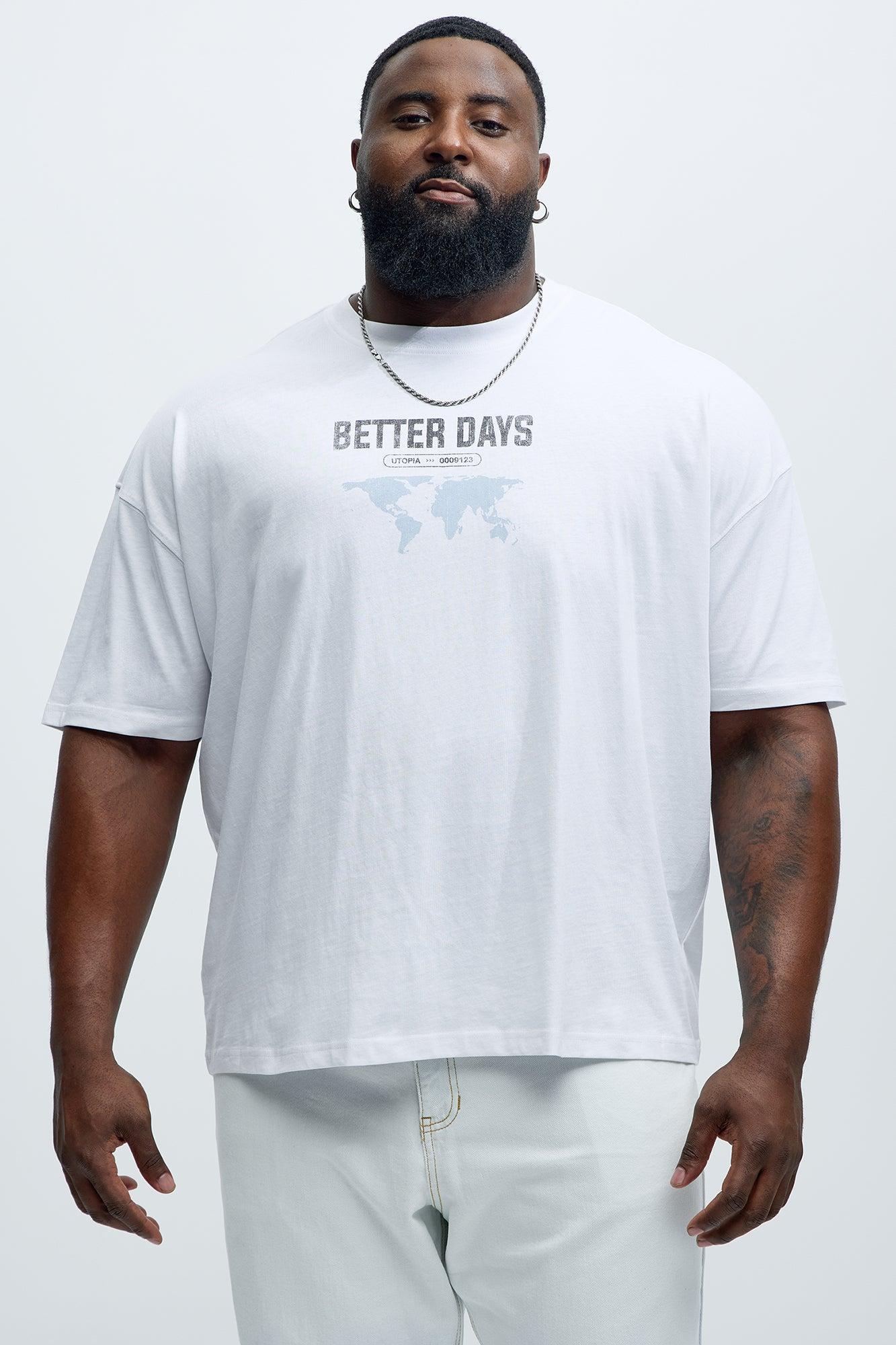 Better Days Ahead Oversized Short Sleeve Tee - White Product Image