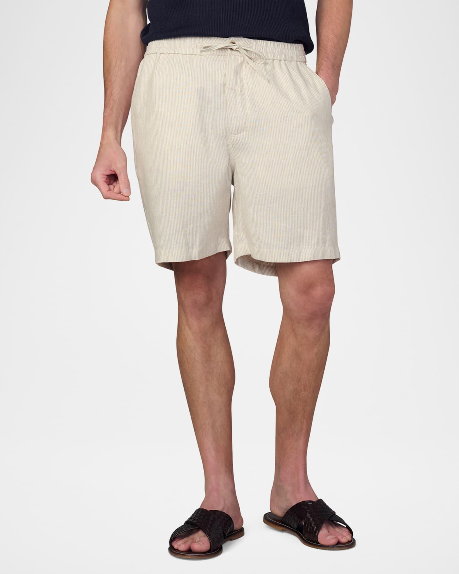 Men's Clarkson Micro-Stripe Linen Drawstring Shorts Product Image
