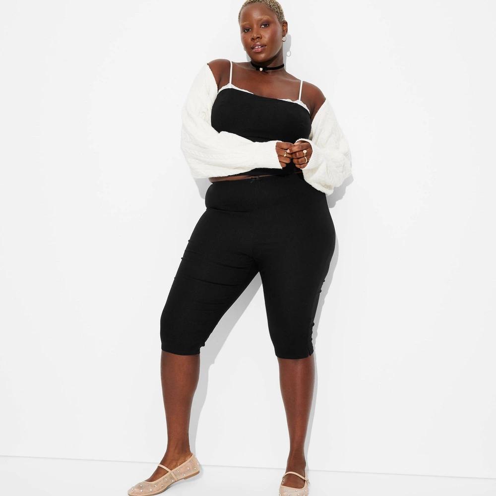 Women's High-Rise Capri Pants - Wild Fable™ XXS: Rayon-Nylon-Spandex Blend, Tapered Leg, Side Hook & Zipper Product Image