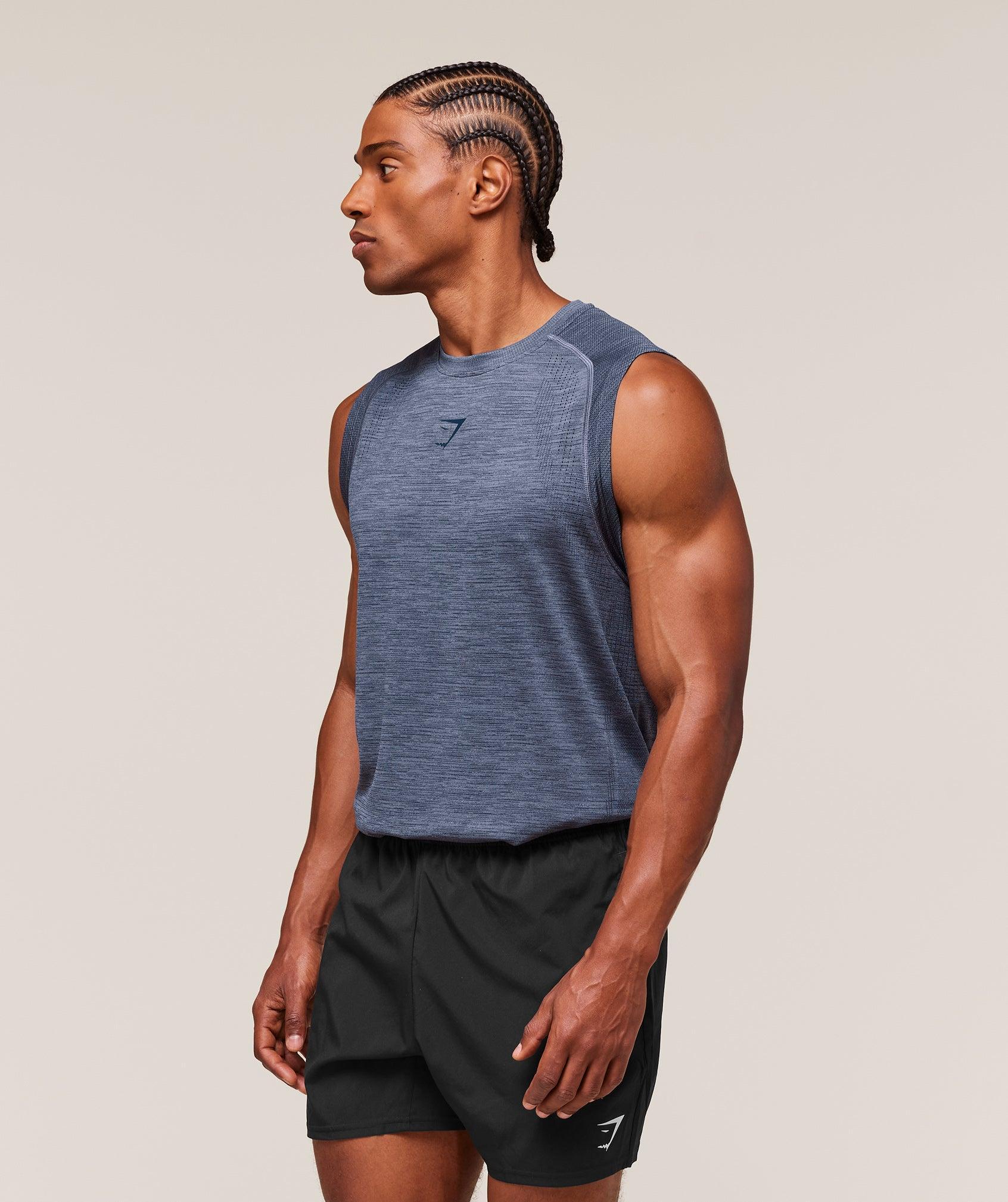 Gymshark Versatile Seamless Tank - Iron Blue/Navy Male Product Image