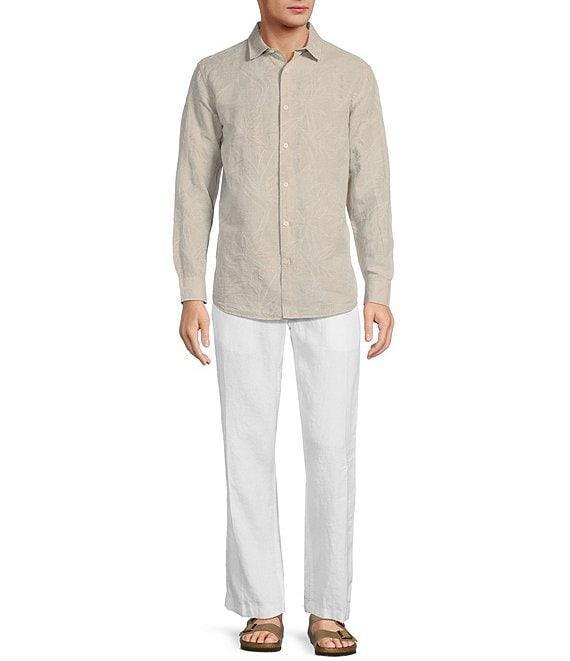 Caribbean Flat Front Fancy Linen Pants Product Image