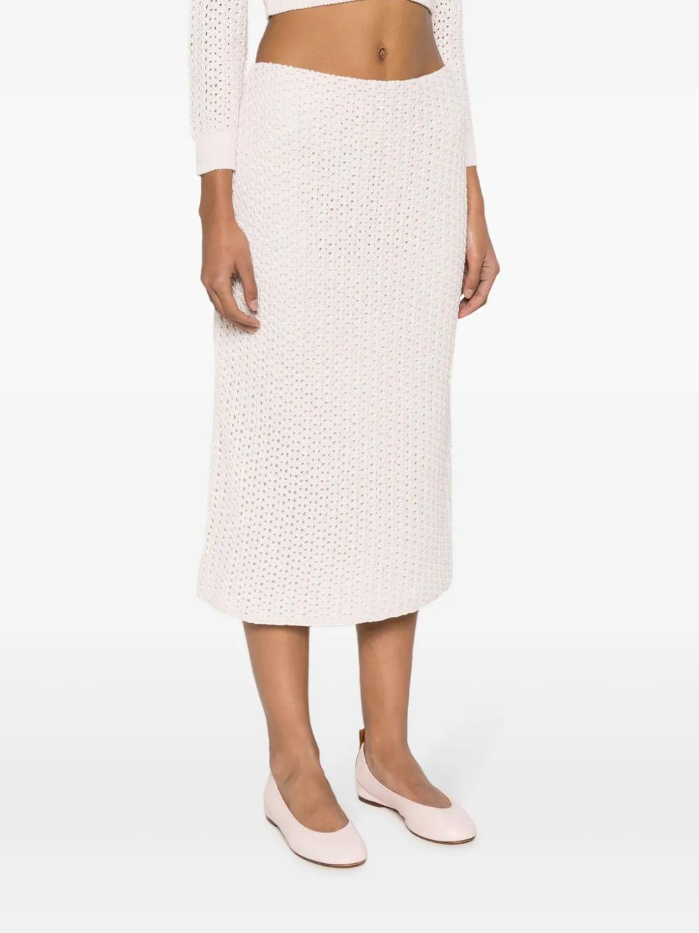 FABIANA FILIPPI Sequin-detail Open-knit Skirt In White Product Image