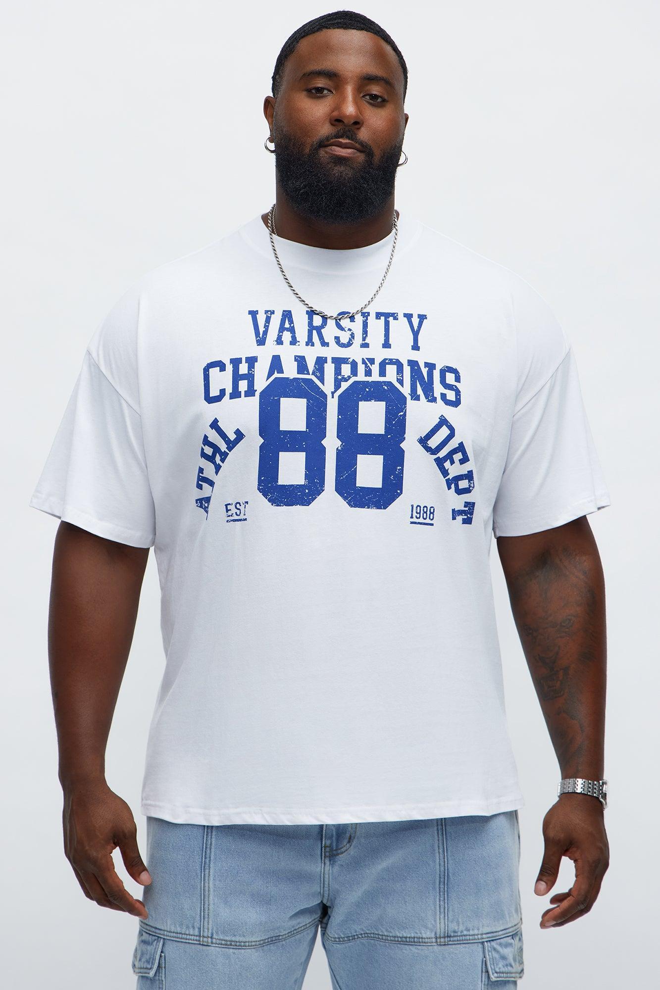 Varsity Champs 88 Oversized Short Sleeve Tee - White Male Product Image