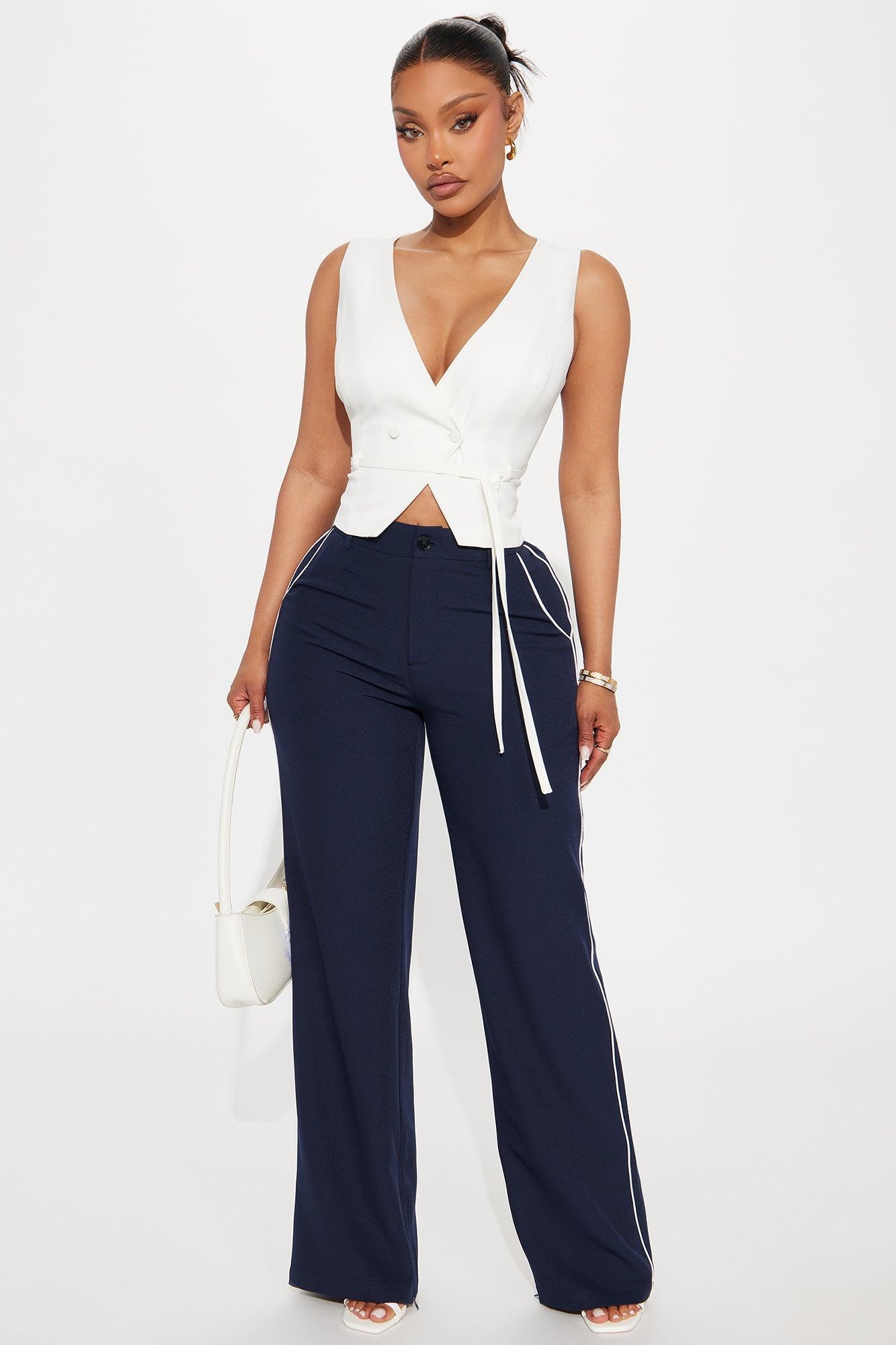 Always On Time Tie Waist Vest - Ivory Product Image