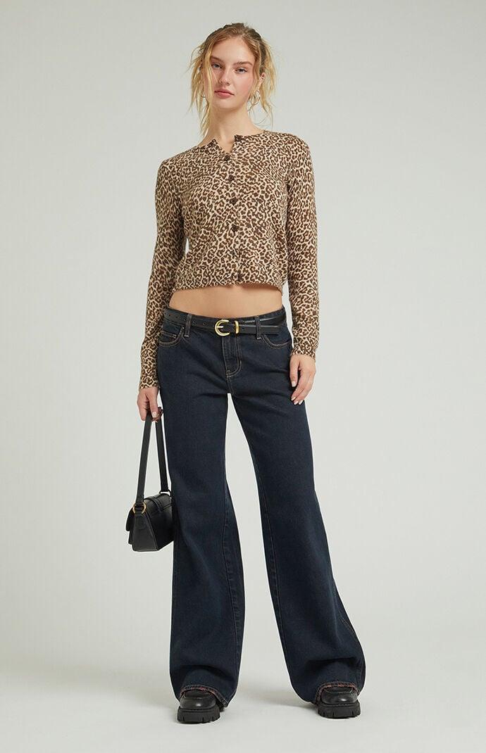 Women's Dark Indigo Low Rise Baggy Jeans Product Image