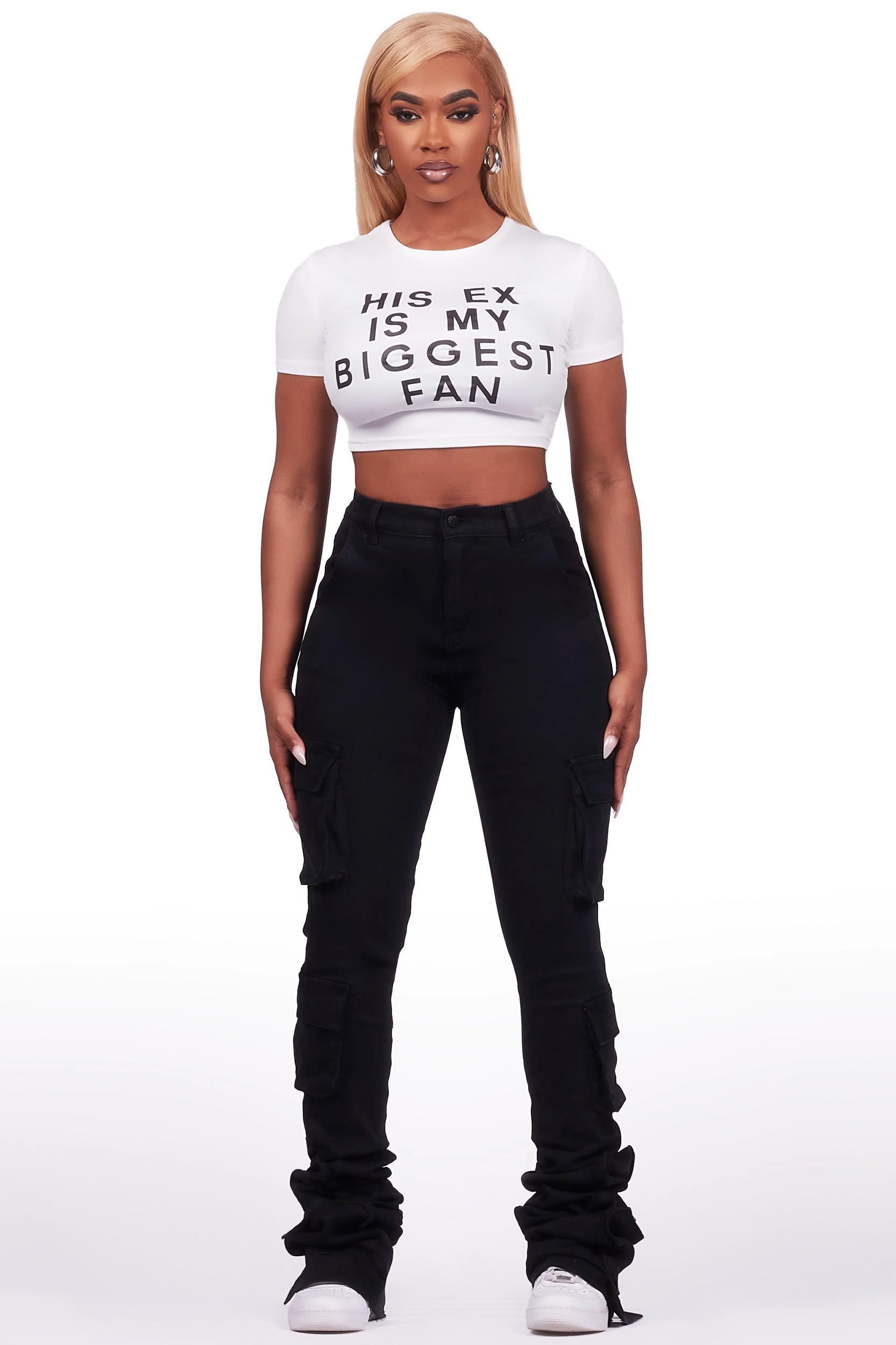 Tyronia White Crop T-Shirt Female Product Image