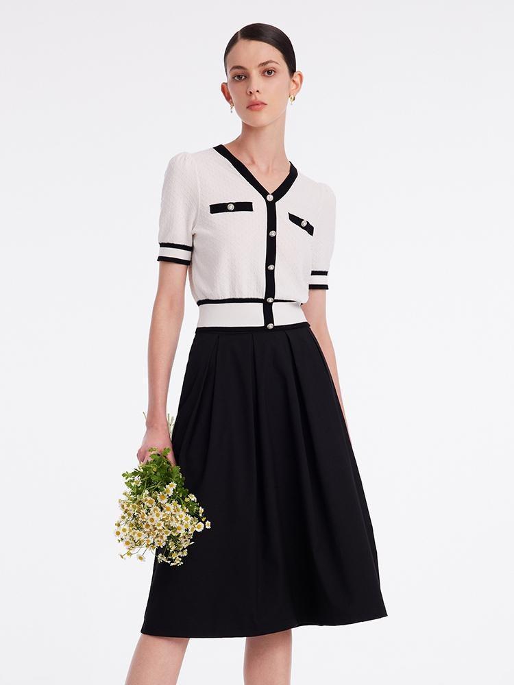 Classic Jacquard Knit Top And Half Women Skirt Two-Piece Set Product Image