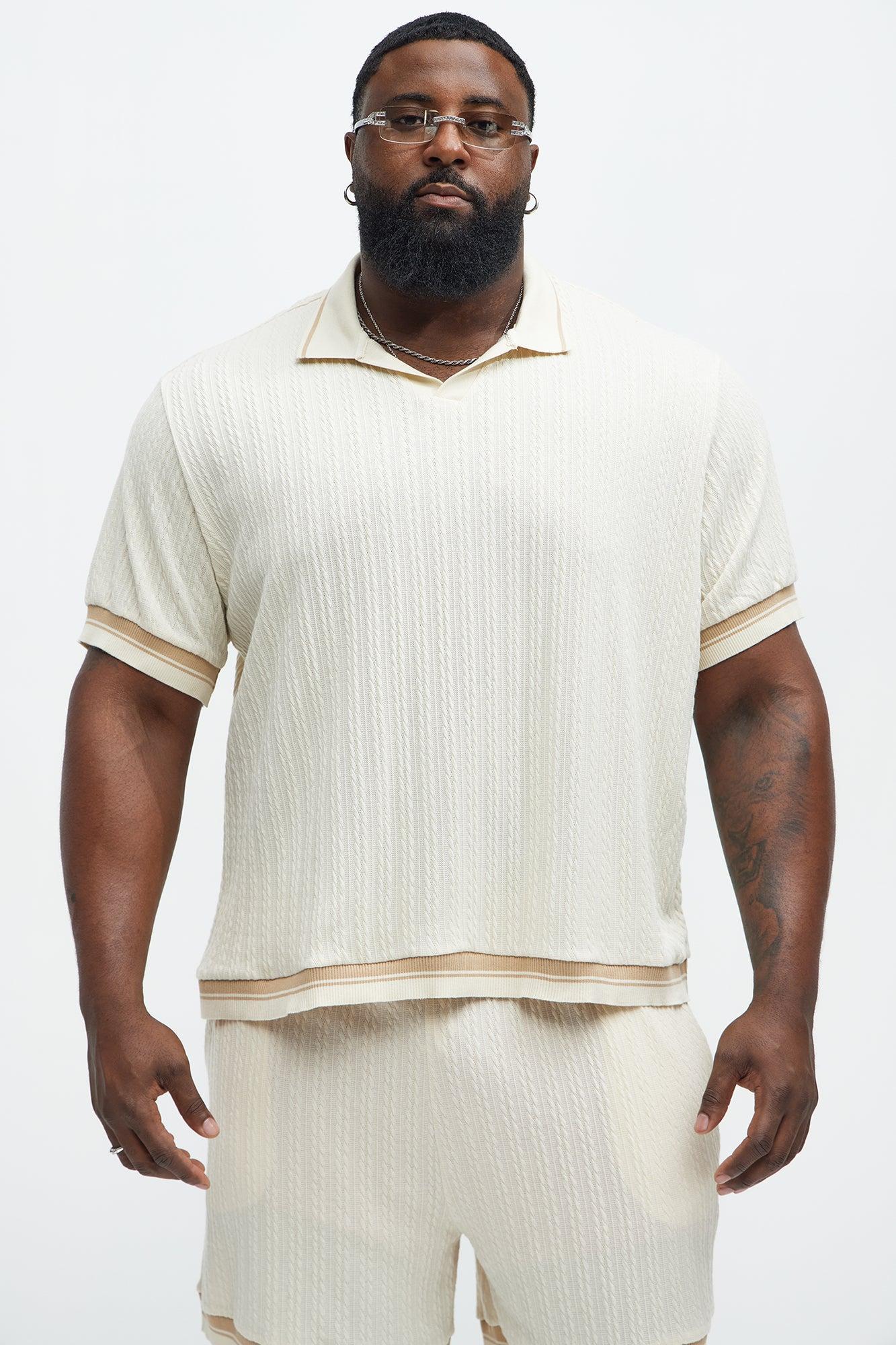 Fisher Knit Johnny Collar Polo - Off White Product Image