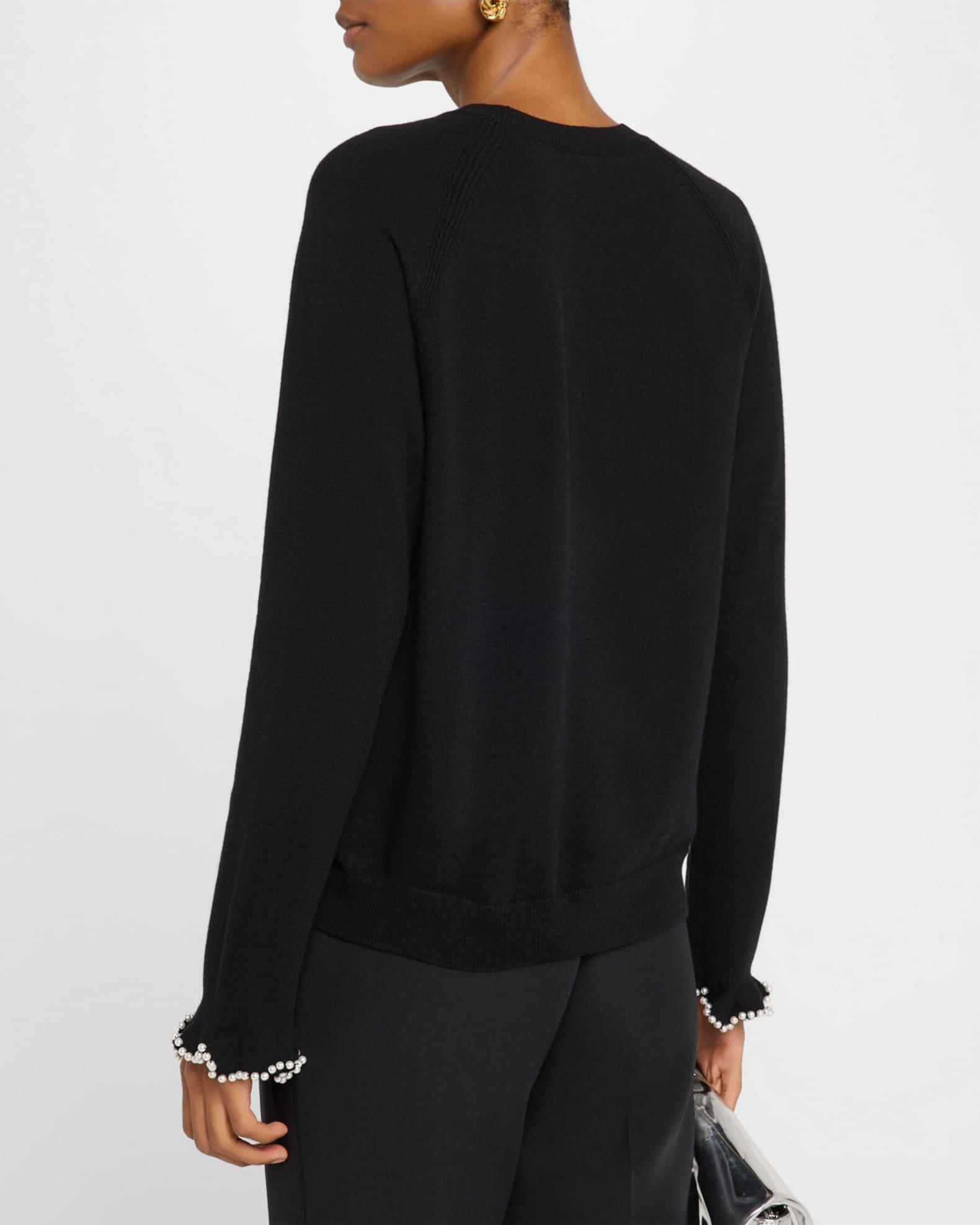 Bead-Trim Cashmere Sweater Product Image