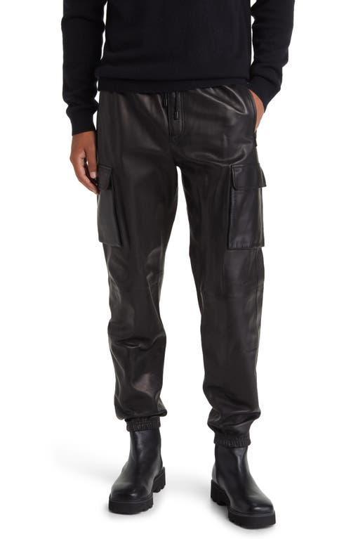 Mens Leather Cargo Pants Product Image