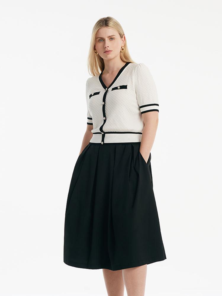 Classic Jacquard Knit Top And Half Women Skirt Two-Piece Set Product Image