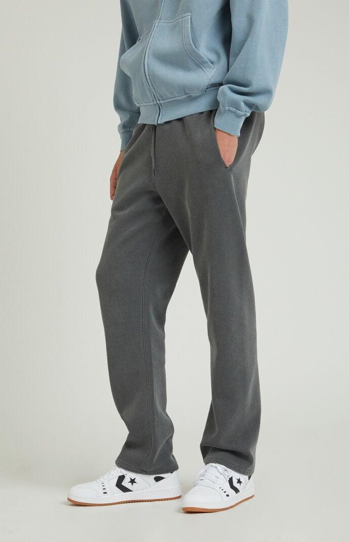 Men's Washed Straight Leg Sweatpants - Product Image