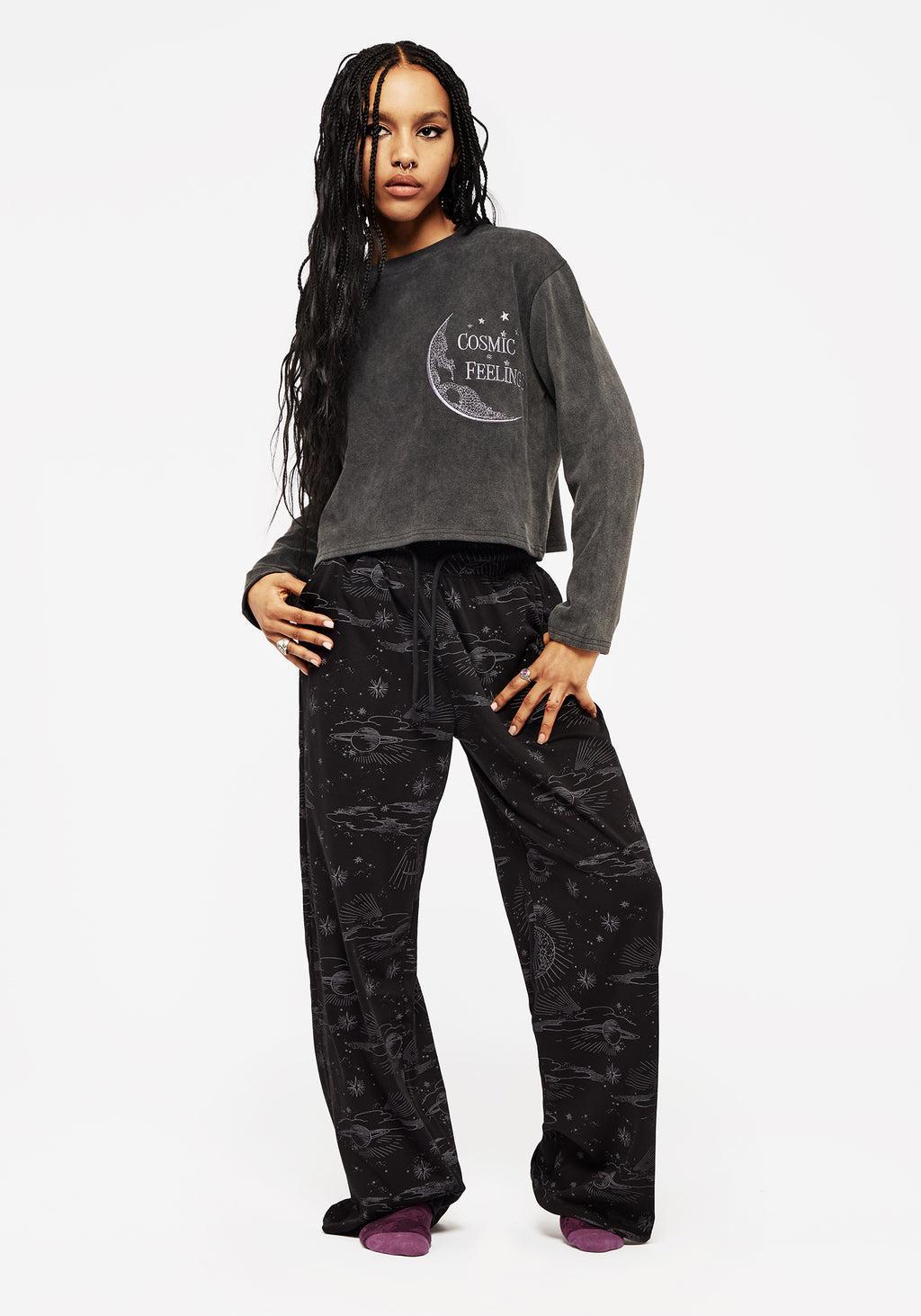 Cosmic Long Sleeve Crop Pyjama Top Product Image