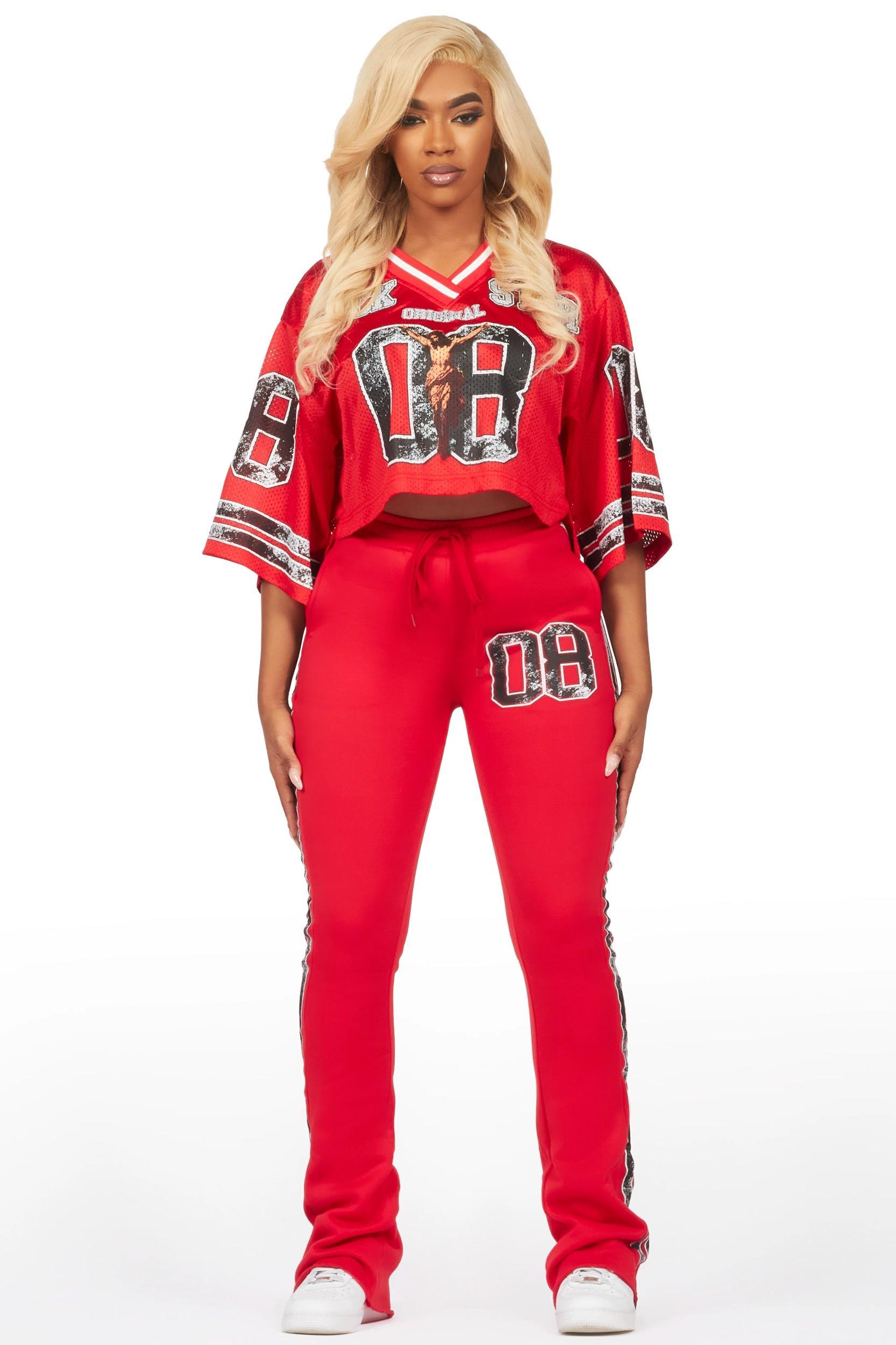 Azalia Red Jersey Trackset Female Product Image