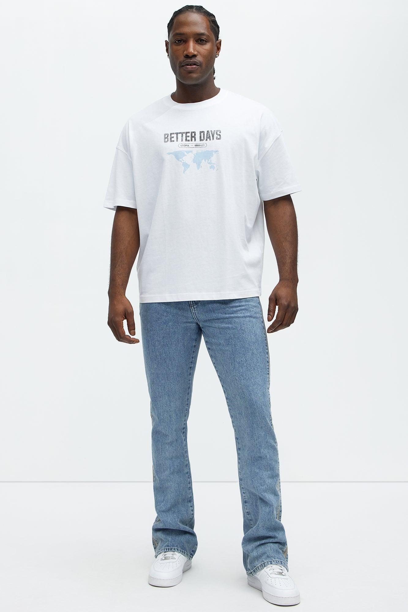 Better Days Ahead Oversized Short Sleeve Tee - White Product Image