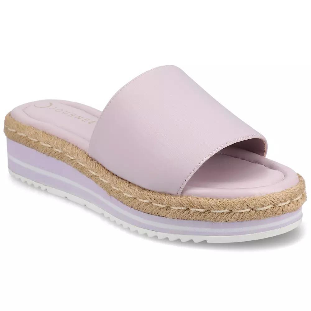 Journee Rosey Womens Espadrille Slide Sandals Purple Product Image