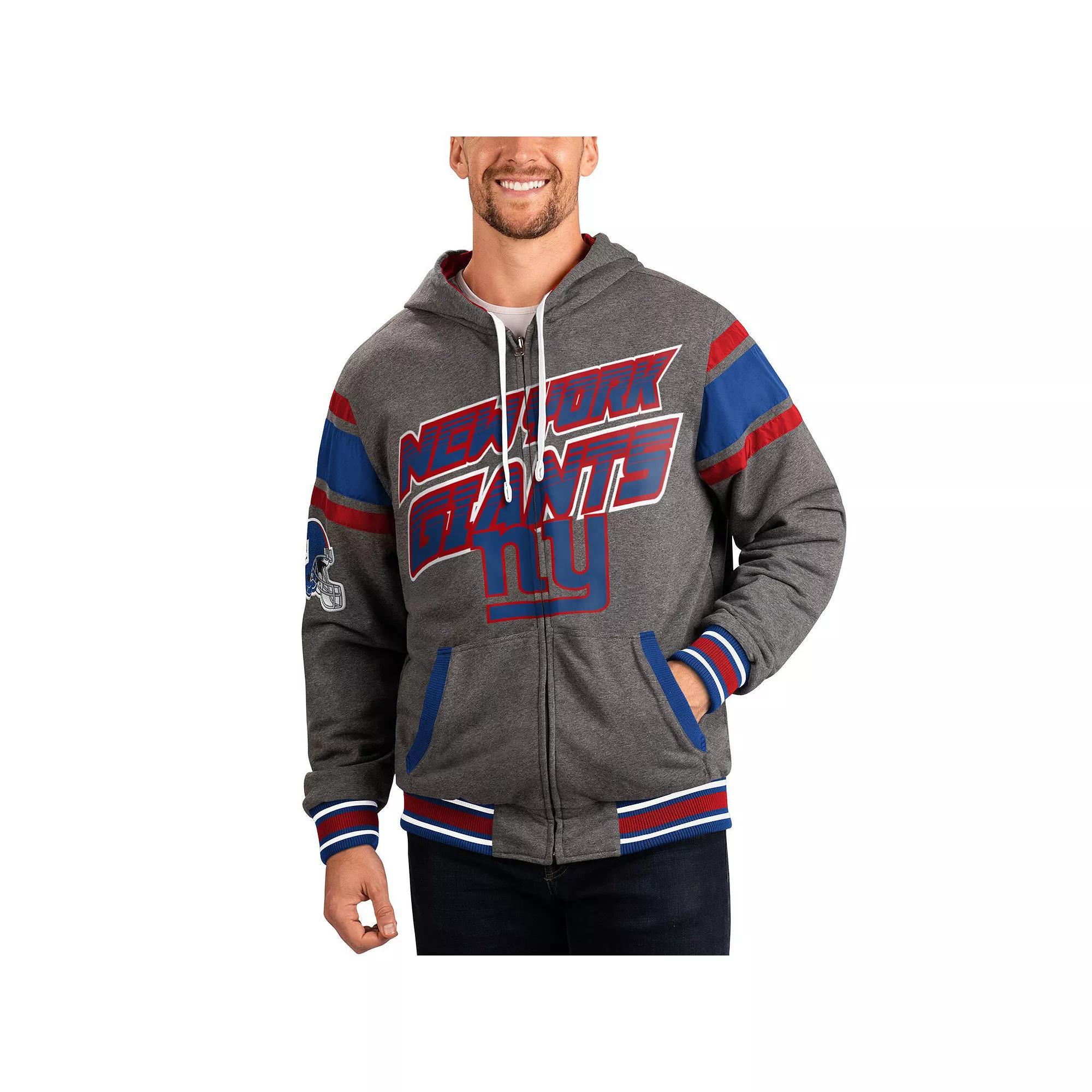 Men's G-III Sports by Carl Banks Royal/Gray New York Giants Extreme Full Back Reversible Hoodie Full-Zip Jacket, Size: 2XL, Blue Product Image