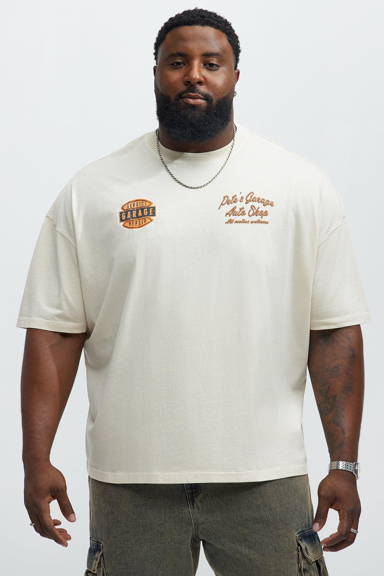 Pete's Garage Oversized Short Sleeve Tee - Cream Product Image