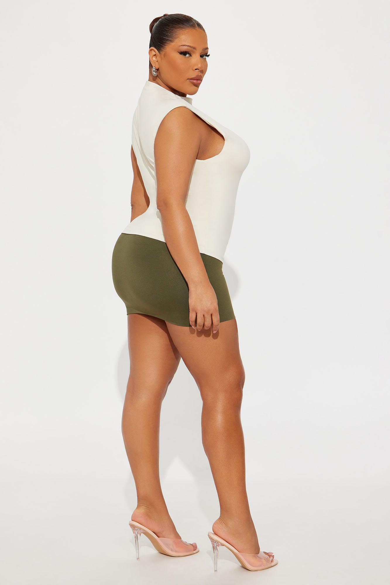 Contour Double Lined Mock Neck Top - Bone Female Product Image