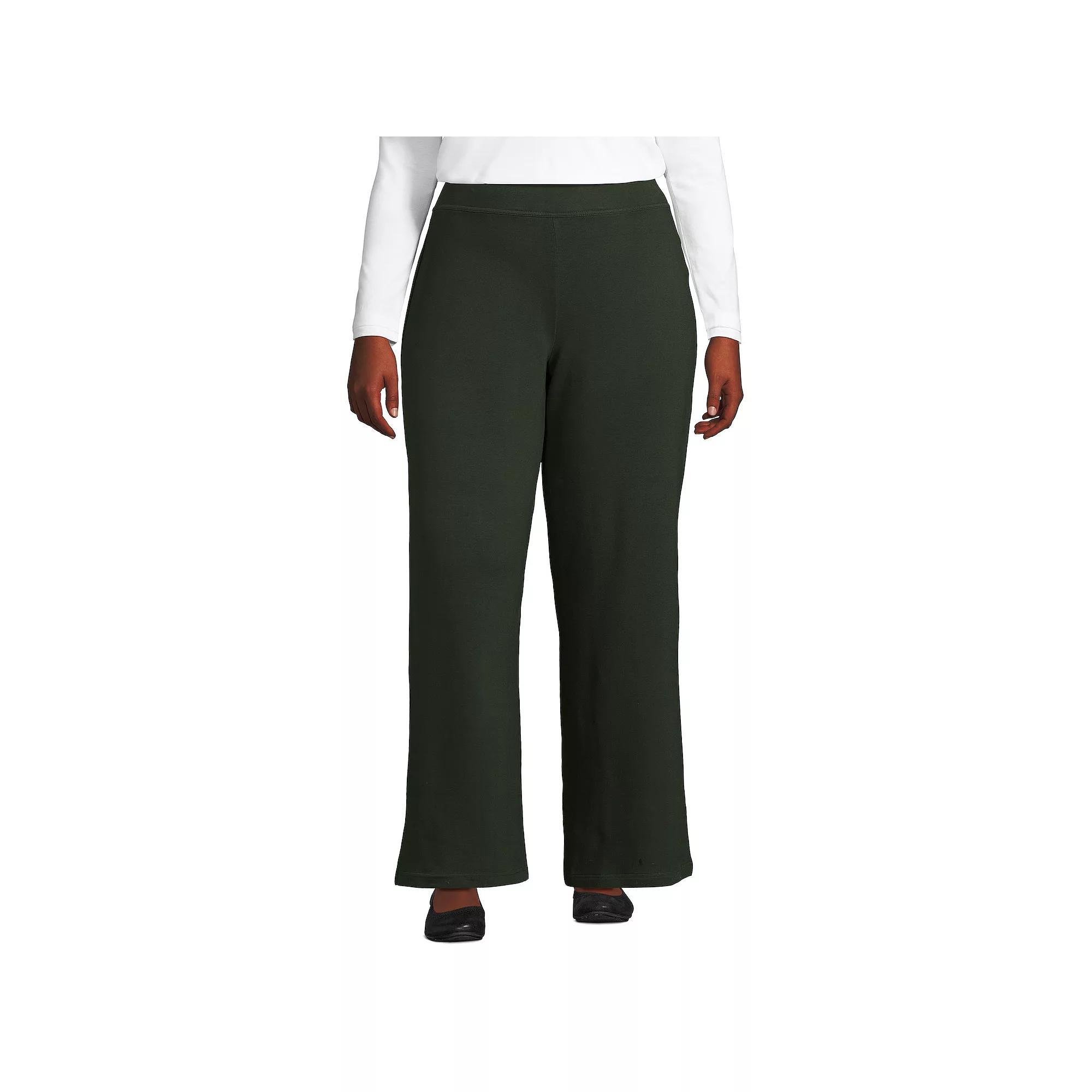 Plus Size Lands' End Starfish Mid Rise Wide Leg Pull On Pants, Women's, Size: 1XL, Spiced Rhubarb Product Image