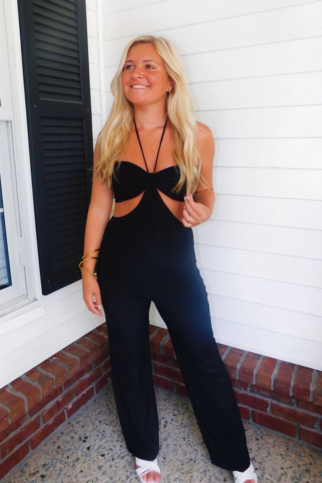 Black Spaghetti Strap Jumpsuit Product Image