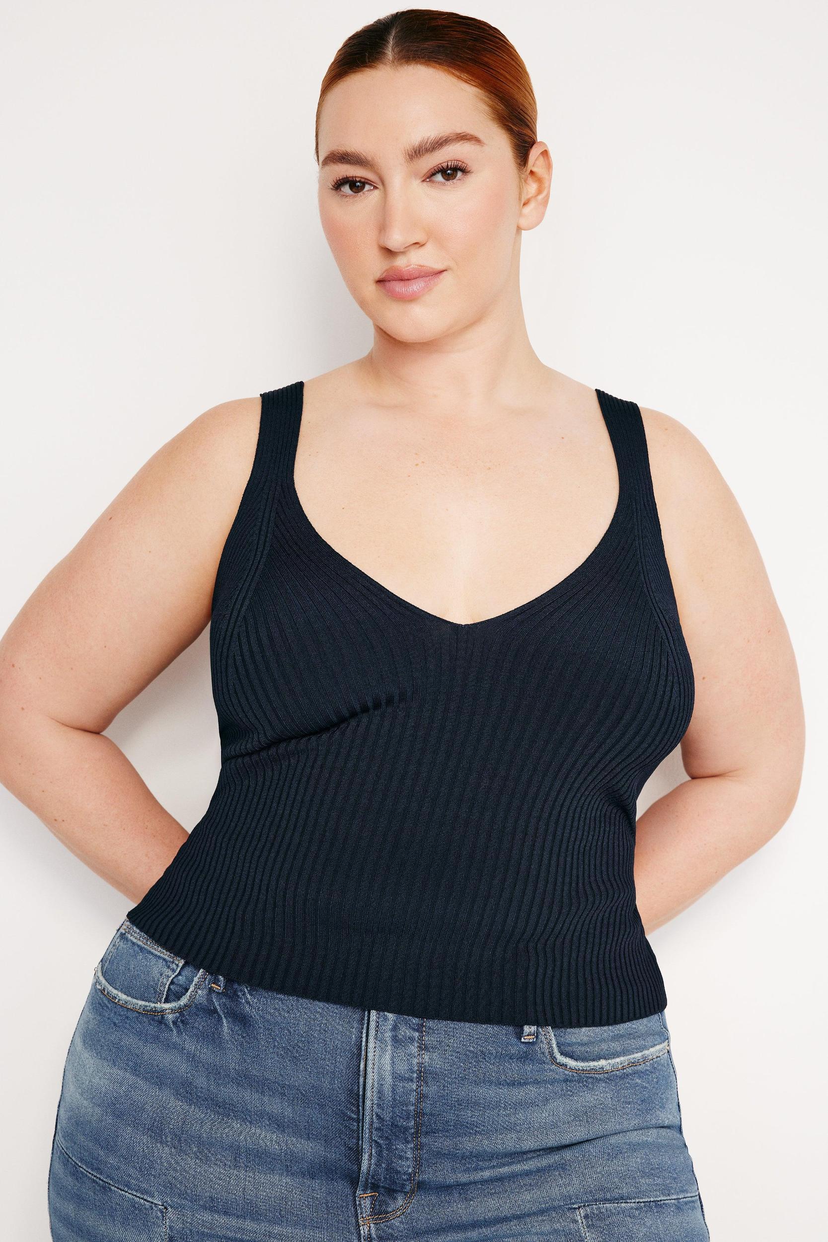 STRETCH RIB TANK TOP | NEW NAVY002 Product Image