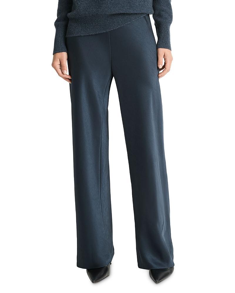 Fluid Bias-Cut Crushed Satin Pants Product Image