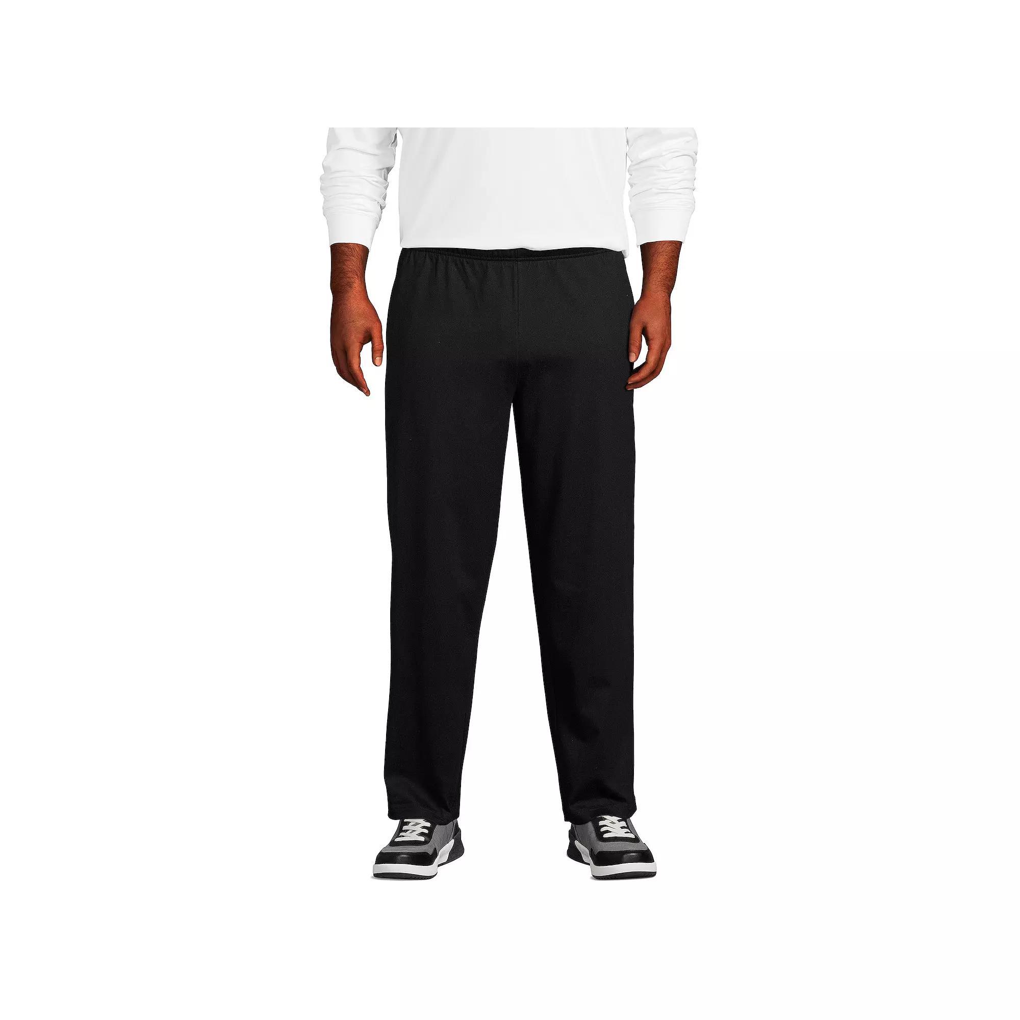 Big & Tall Lands' End Jersey Knit Sweatpants, Men's, Size: 3XL Tall, Black Product Image