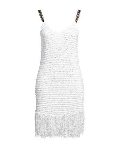 BALMAIN Woman Mini Dress White Size 6 Viscose, Polyester, Polyamide, Cotton, Metallic Polyester Product Image