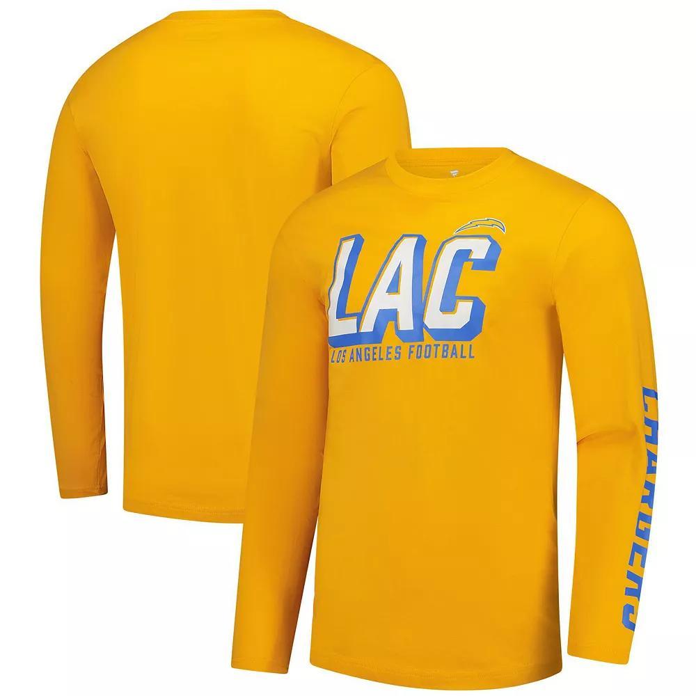Men's Fanatics  Gold Los Angeles Chargers Long Sleeve T-Shirt, Size: Medium Product Image