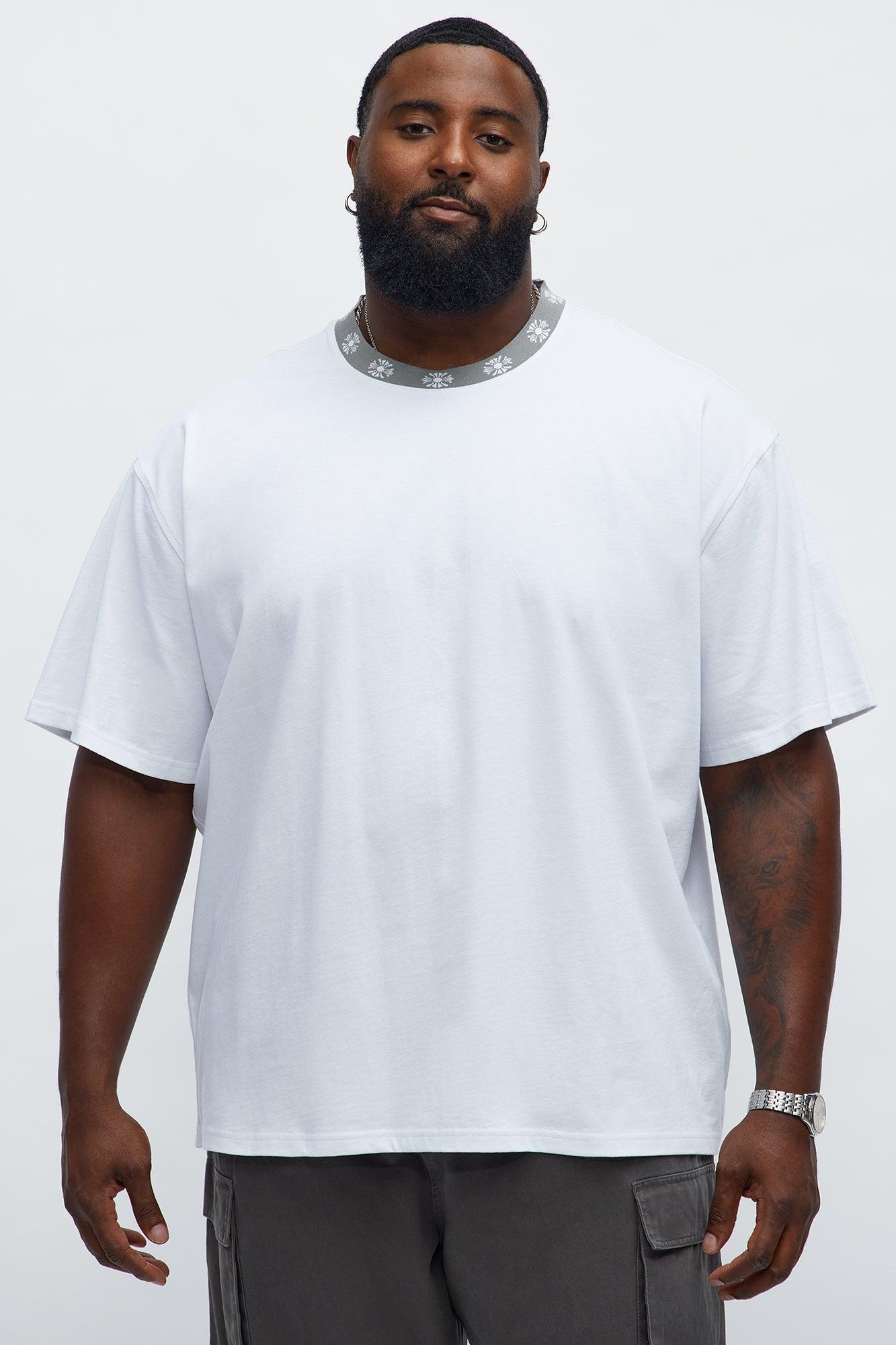 Short Sleeve Cross Collar Graphic - White Product Image