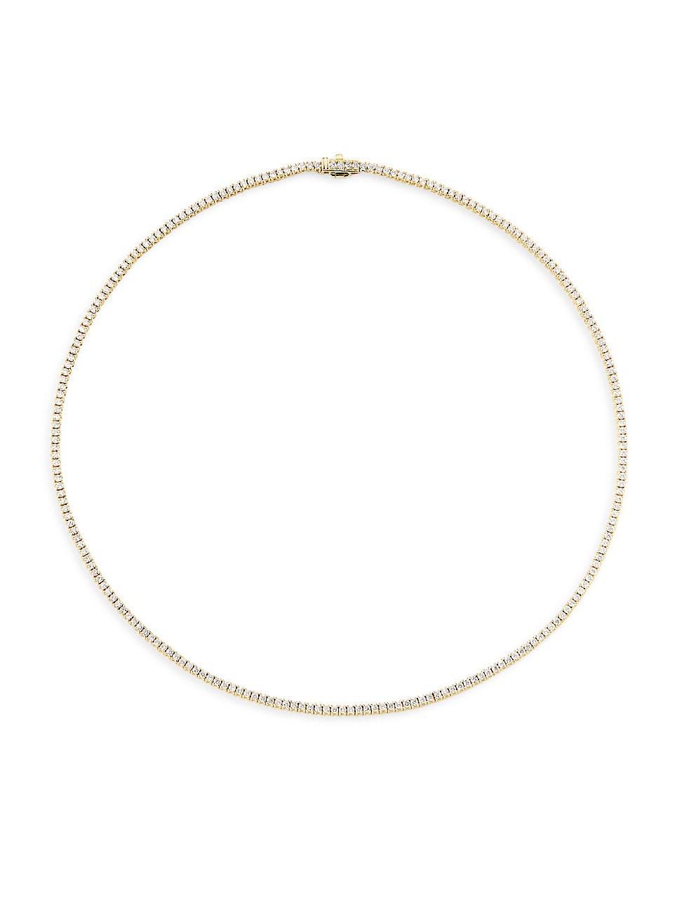 Womens 14K Gold & 3.96 TCW Diamond Tennis Necklace Product Image