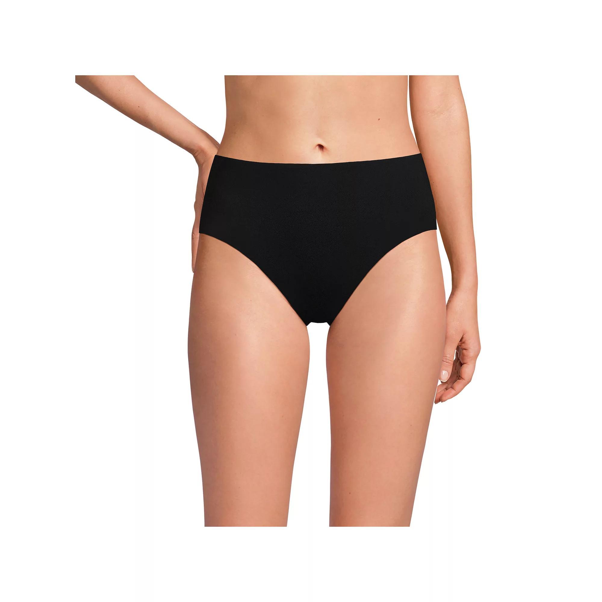 Women's Lands' End Mid Rise Bikini Swim Bottoms, Size: 12, Deep  Blue Product Image