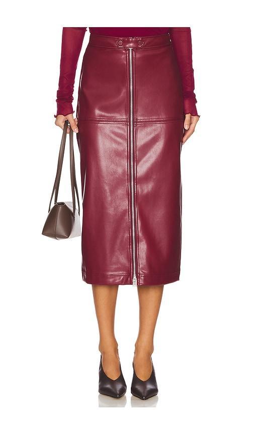 Bianca Faux Leather Midi Skirt SIMKHAI Product Image