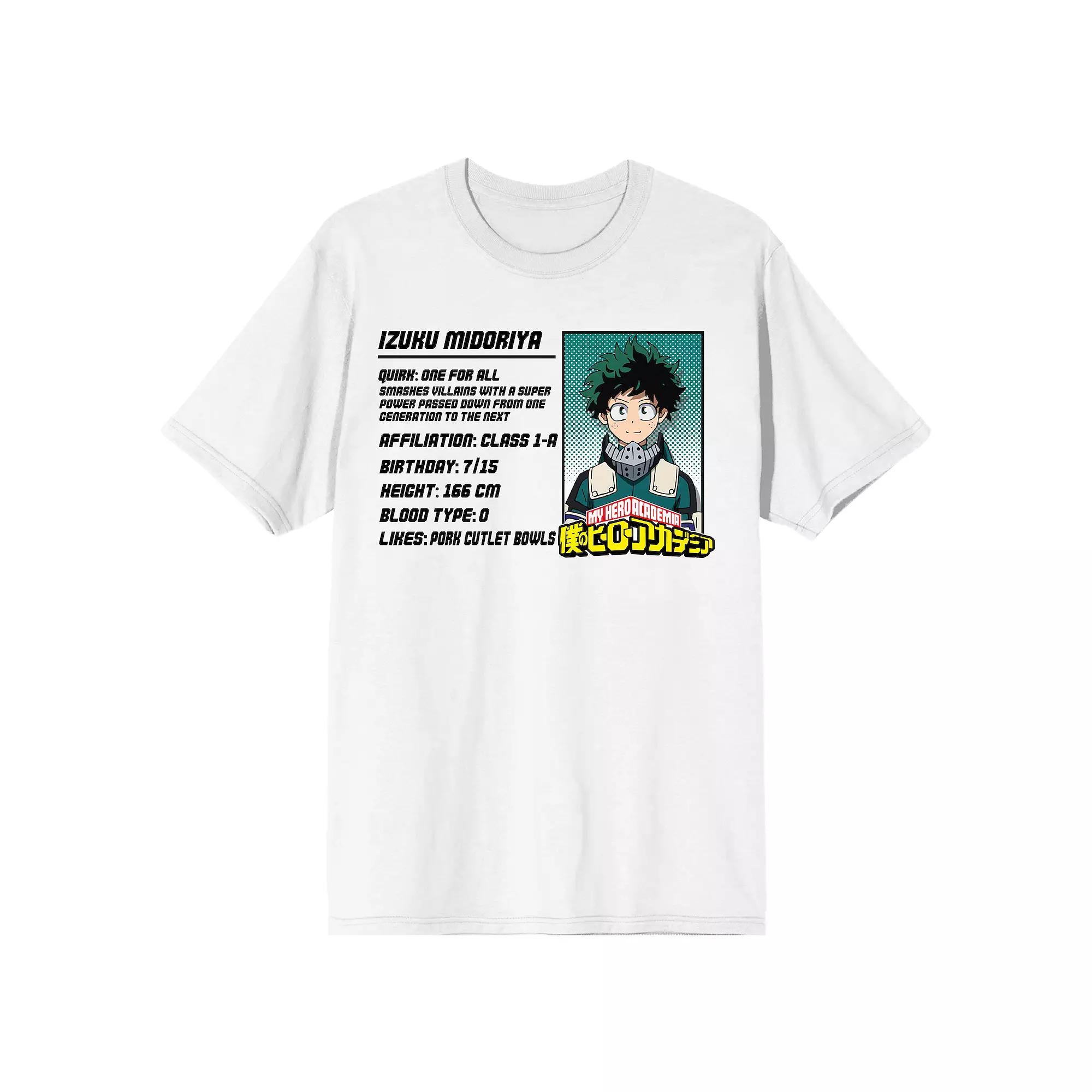 Men's My Hero Academia Deku Name Tee, Size: Medium, White Product Image