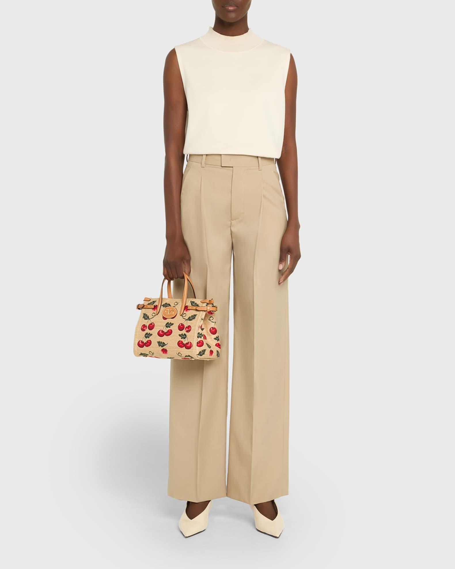 Antibes Small Raffia Cherry Jacquard Tote Bag Product Image