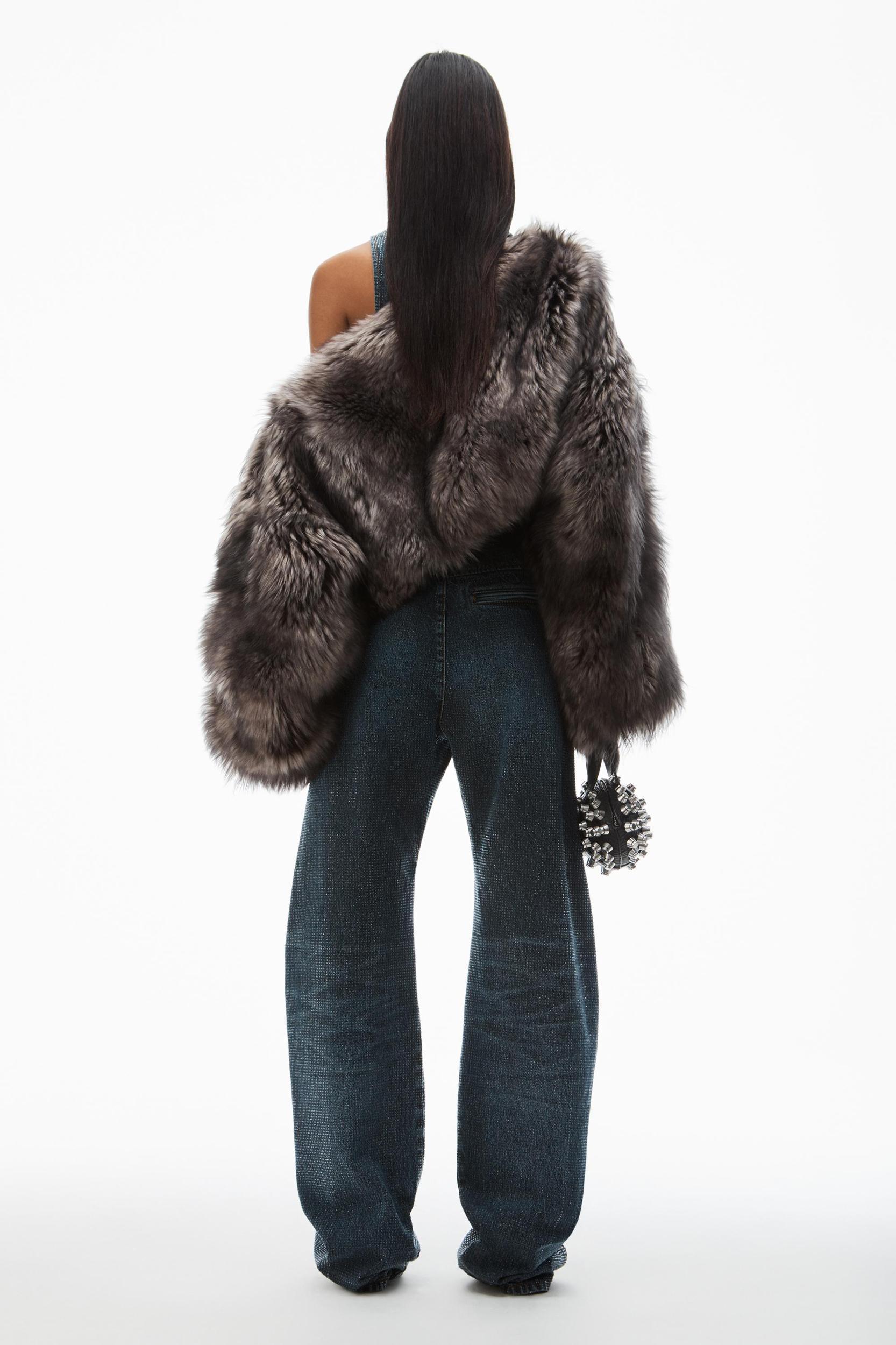 Clear Crystal Hotfix Moto Pant In Cotton Denim Product Image