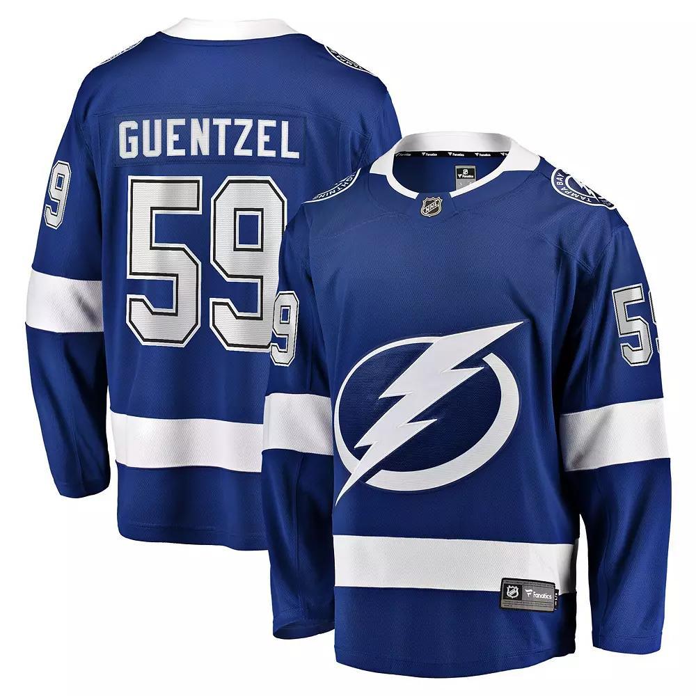 Men's Fanatics Jake Guentzel Blue Tampa Bay Lightning Home Premier Breakaway Player Jersey, Size: 2XL, Lgh Blue Product Image